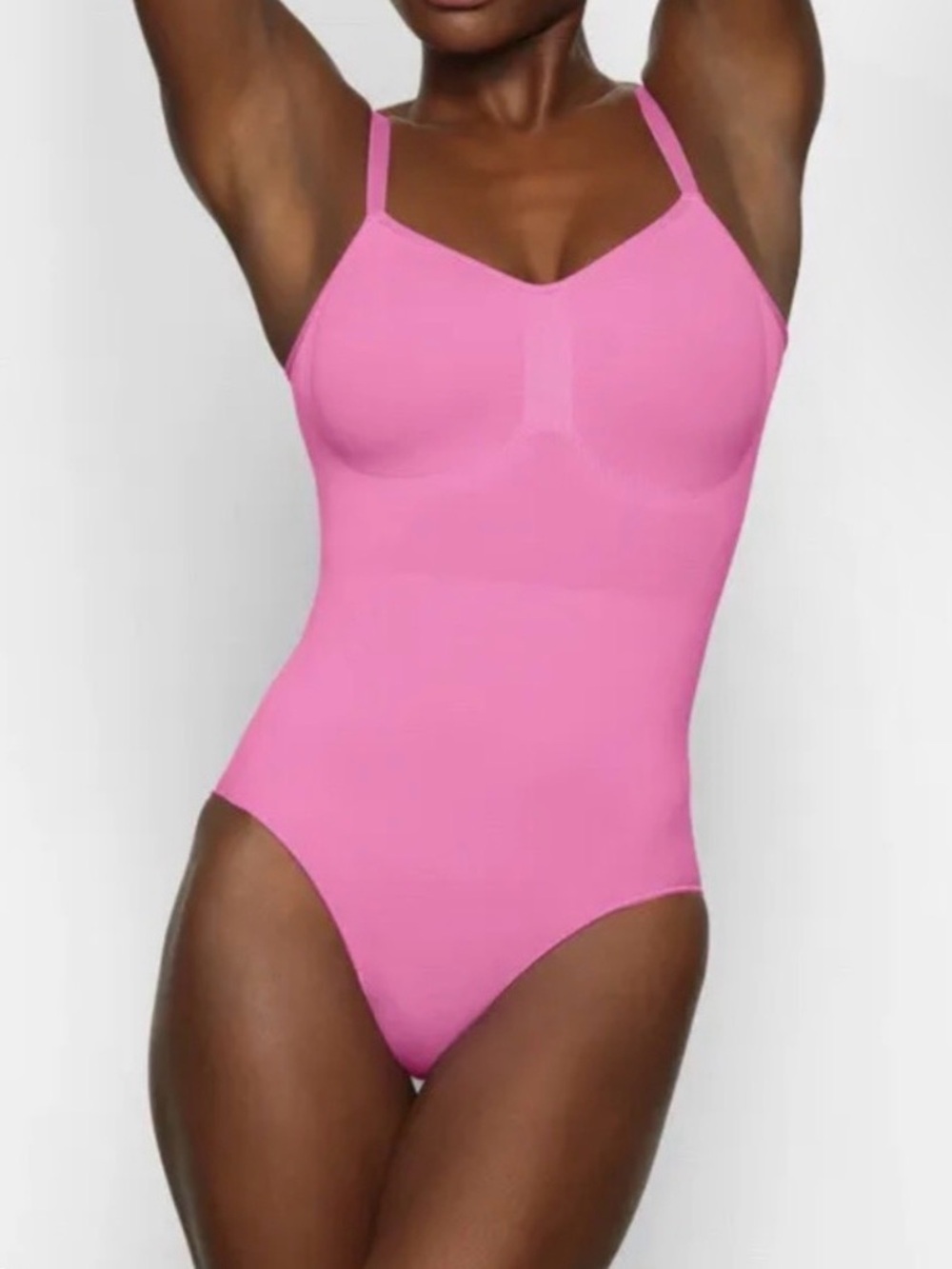 SKIMS Pink Seamless Scoop Neck Bodysuit